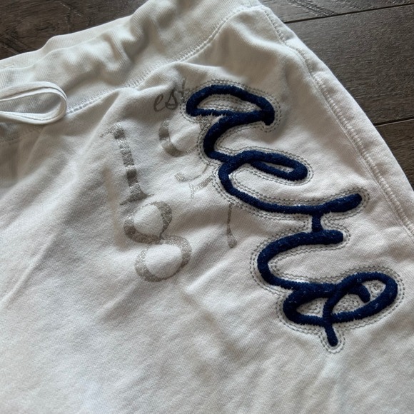 Y2K Aeropostale Womens White Embroidered Logo Drawstring Waist Shorts Size M - Picture 2 of 8